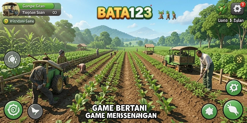 Screenshot utama BATA123 menampilkan gameplay bertani yang menyenangkan.