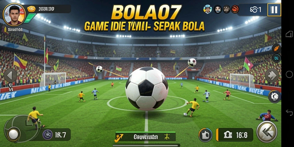 Screenshot dari gameplay BOLA07 yang menunjukkan keseruan manajemen tim Idle.