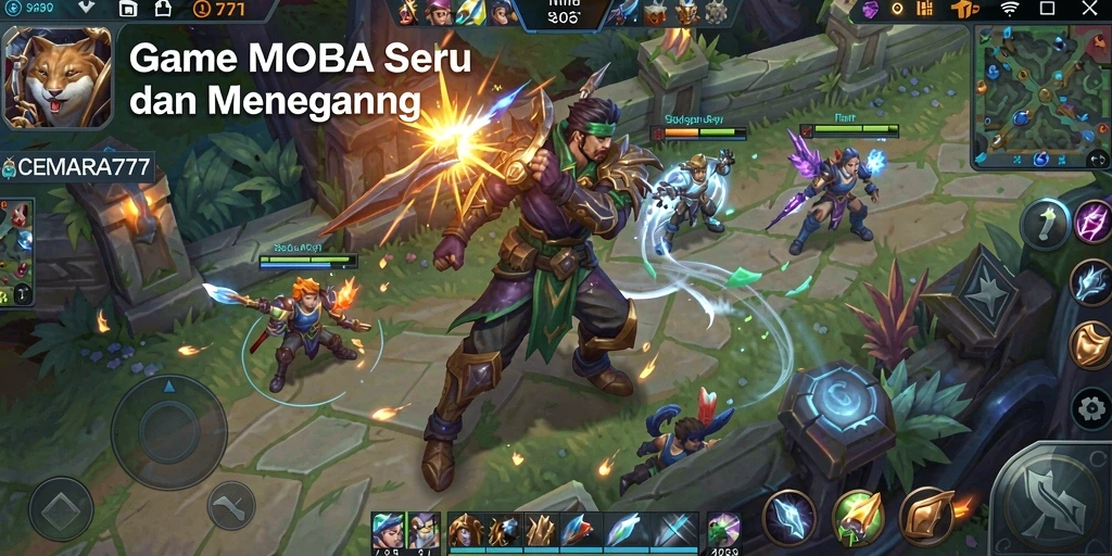 Menampilkan gameplay seru CEMARA777 dalam pertempuran tim yang intens.