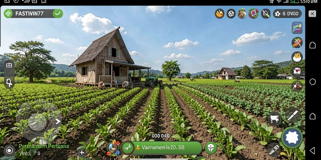 Tampilan menarik gameplay bertani di FASTWIN77.
