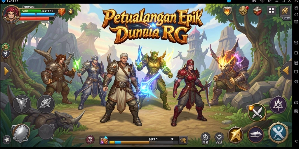 Tampilan gameplay <strong>FAV77</strong> yang menakjubkan dalam petualangan RPG.