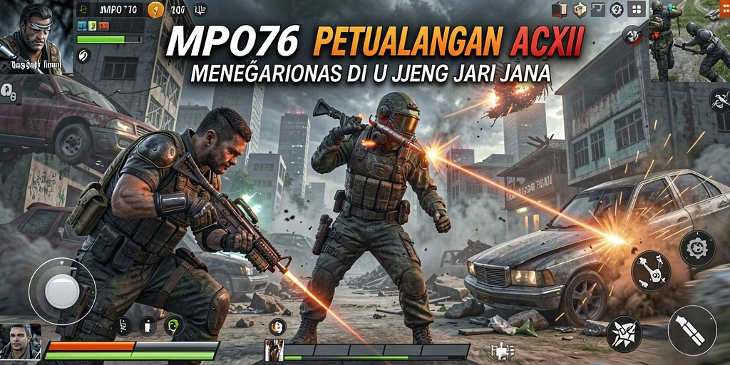 Tampilan mendebarkan dari gameplay MPO76 yang penuh aksi.