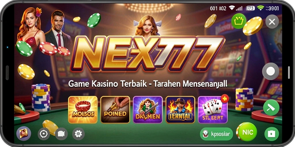 Tampilan utama NEX777 menampilkan permainan Kasino yang seru dan interaktif.
