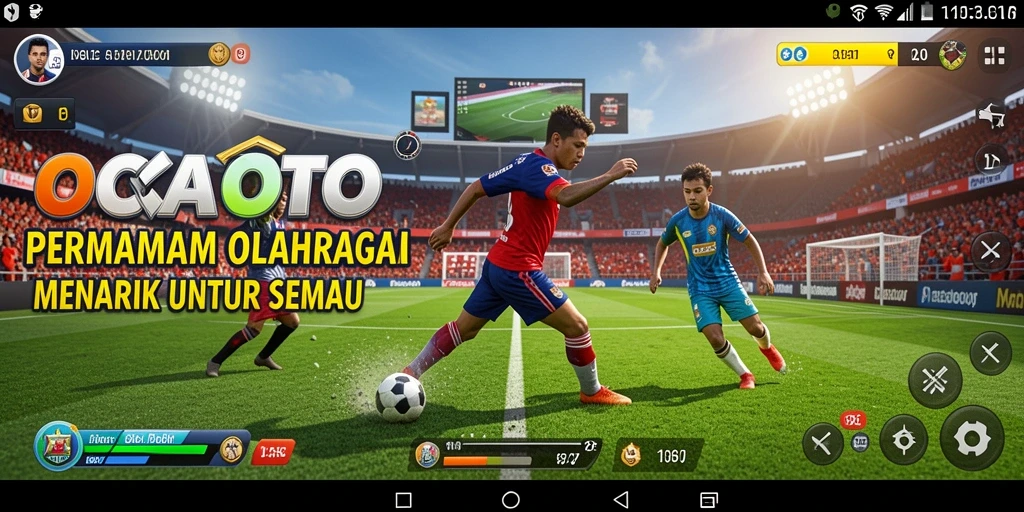 Gambar permainan OCATOTO dengan aksi olahraga yang mendebarkan.