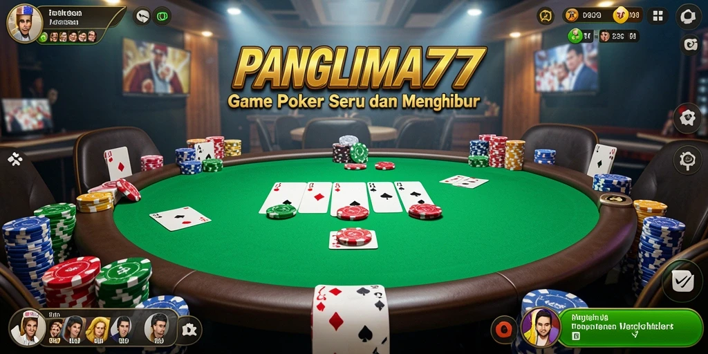 Tampilan gameplay seru di PANGLIMA77 dengan berbagai jenis permainan poker.