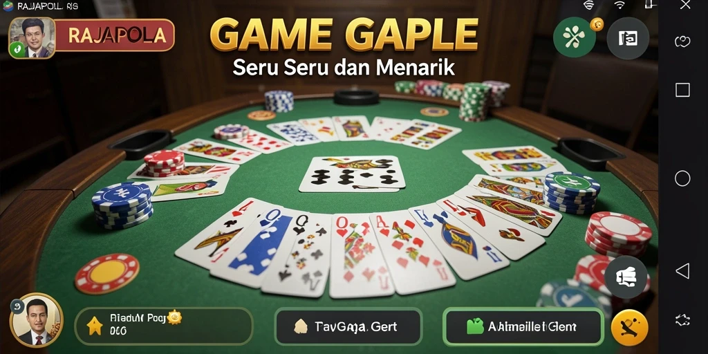 Tampilan gameplay seru RAJAPOLA dalam permainan Gaple.