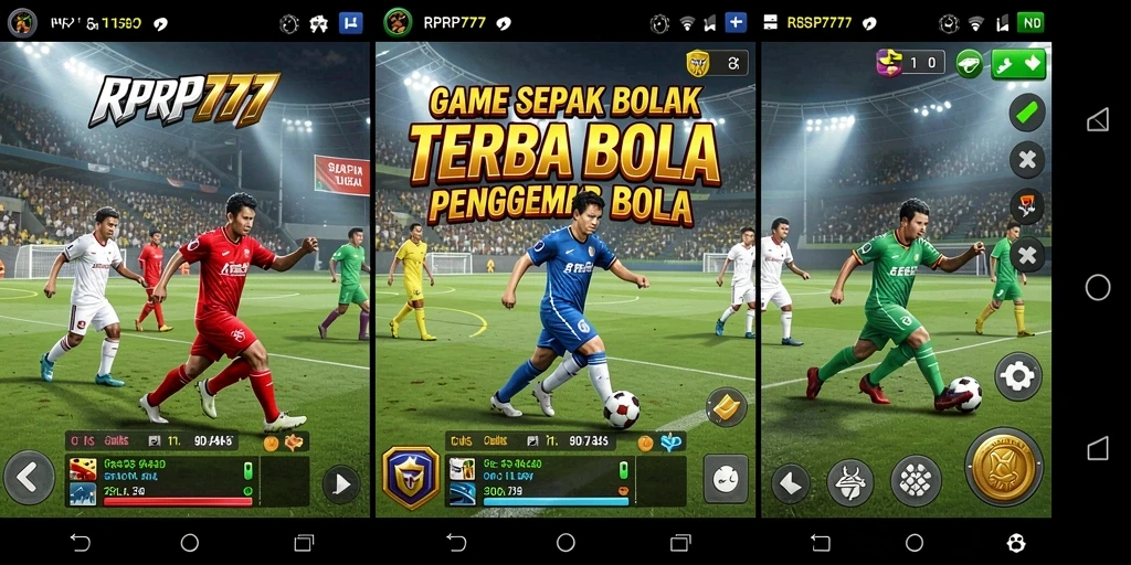 Screenshot RPRP777 menunjukkan aksi seru di lapangan sepak bola.