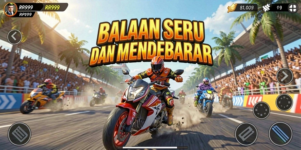 Gameplay Racing yang mendebarkan dan penuh aksi.