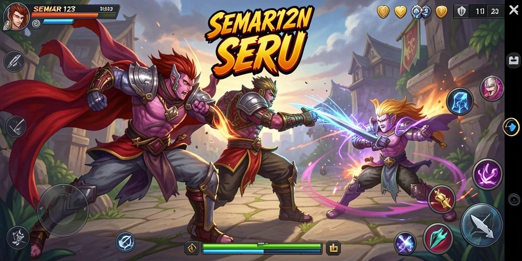 Gameplay SEMAR123 yang intens dan mendebarkan dalam pertarungan.