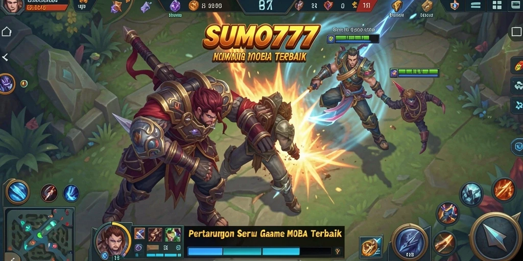 Tampilan permainan SUMO777 dengan aksi seru di arena MOBA.
