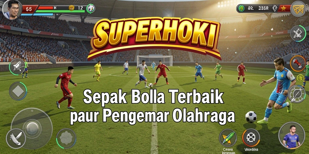 Tampilan seru gameplay sepak bola yang mendebarkan.