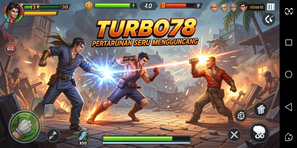 TURBO78 menampilkan aksi pertarungan yang mendebarkan dan penuh warna.